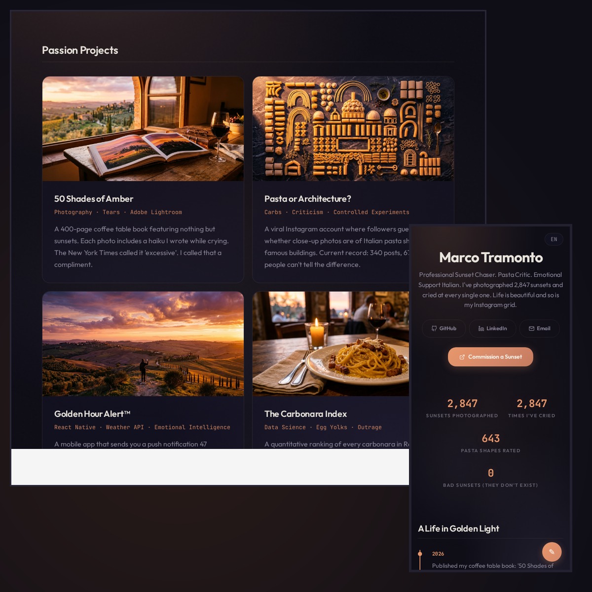 Golden Hour theme preview