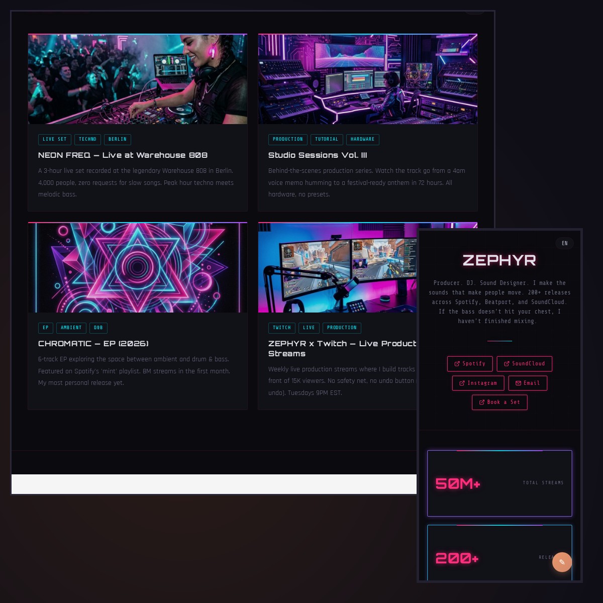 Neon theme preview